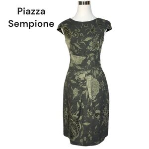 Piazza Sempione Sz M Cap Sleeves Floral Jacquard Shift Dress.